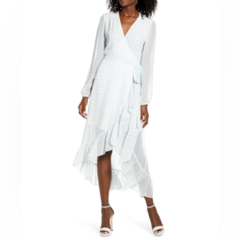 WAYF Only Young Long Sleeved Wrap Dress